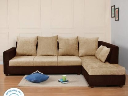 Cream Brown  4 Seater Sofa